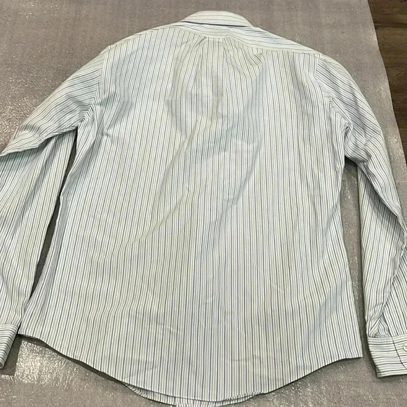 [15.5]Brooks Brothers Slim Fit All Cotton Blue/ Green  Pinstripes Dress Shirt - Picture 9 of 9